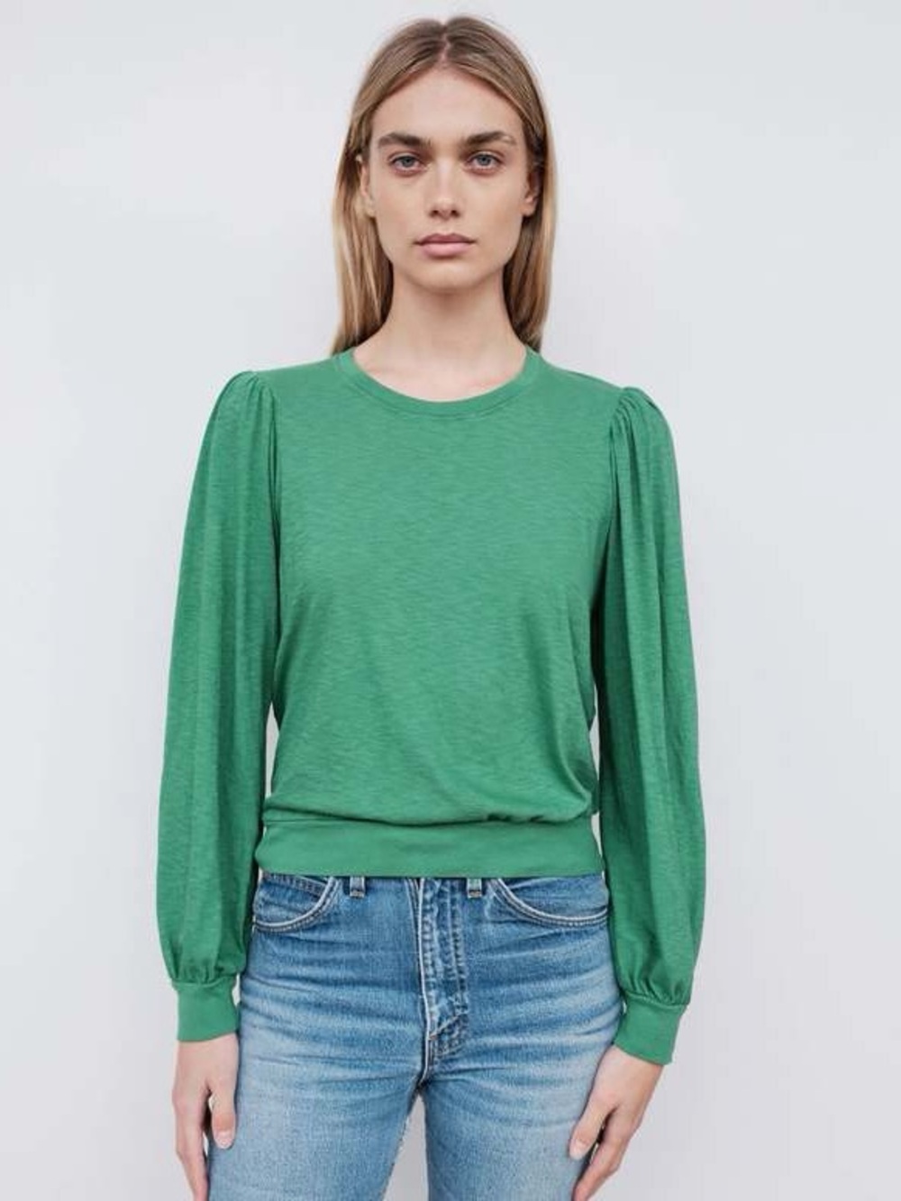 SUNDRY x ANTHROPOLOGIE Women’s Puff Sleeve Top in Jade
